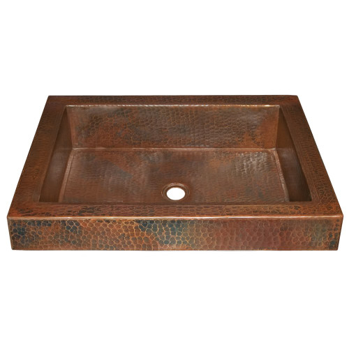 Native Trails CPS247 SMALL SQUARE Hammered Copper Bar/Prep Sink Native Trails CPS247 SMALL SQUARE Hammered Copper Bar/Prep Sink