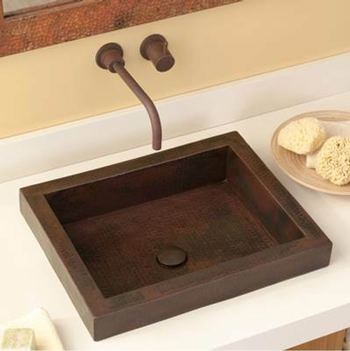 Native Trails CPS247 SMALL SQUARE Hammered Copper Bar/Prep Sink