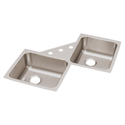 Elkay Lustertone Classic Stainless Steel 32" x 32" x 7-7/8", Equal Double Bowl Corner Sink