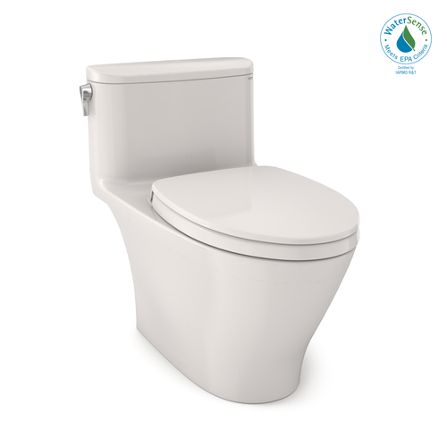 TOTO Nexus One-Piece Elongated 1.28 GPF Universal Height Toilet with CeFiONtect and SS124 SoftClose seat, WASHLET+ ready, Colonial White - MS642124CEFG#11