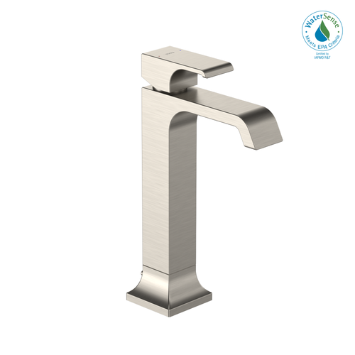 TOTO GC 1.2 GPM Single Handle Vessel Bathroom Sink Faucet with COMFORT GLIDE Technology, Brushed Nickel - TLG3305U#BN