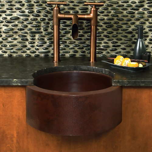 Native Trails CPS514 FIESTA: Hammered Copper Undermount Bar/Prep Sink Native Trails CPS514 FIESTA: Hammered Copper Undermount Bar/Prep Sink