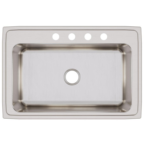 Elkay Lustertone Classic Stainless Steel 33" x 22" x 11-5/8" 4-Hole Single Bowl Drop-in Sink