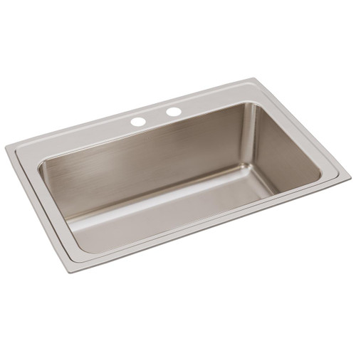 Elkay Lustertone Classic Stainless Steel 33" x 22" x 11-5/8" MR2-Hole Single Bowl Drop-in Sink