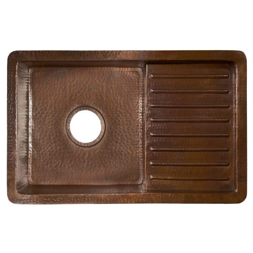 Native Trails CPS233 CANTINA PRO: Hammered Copper Undermount Bar/Prep Sink: Antique Finish Native Trails CPS233 CANTINA PRO: Hammered Copper Undermount Bar/Prep Sink: Antique Finish