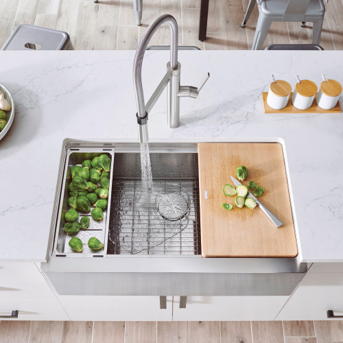 Blanco 525243: Quatrus Collection R15 Ergon Apron 33" Super Single Farmhouse Kitchen Sink Blanco 525243: Quatrus Collection R15 Ergon Apron 33" Super Single Farmhouse Kitchen Sink