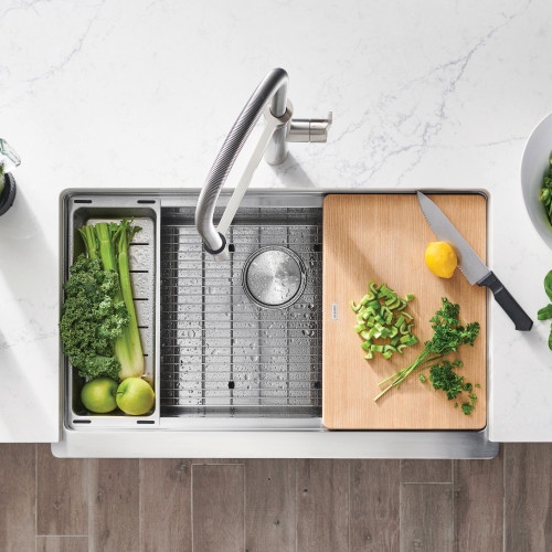 Blanco 525243: Quatrus Collection R15 Ergon Apron 33" Super Single Farmhouse Kitchen Sink Blanco 525243: Quatrus Collection R15 Ergon Apron 33" Super Single Farmhouse Kitchen Sink