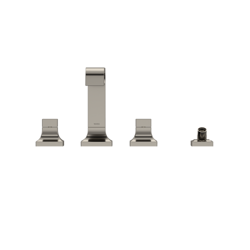 Toto GC Two-Handle Deck-Mount Roman Tub Filler Trim with Handshower, Polished Nickel - TBG08202U#PN