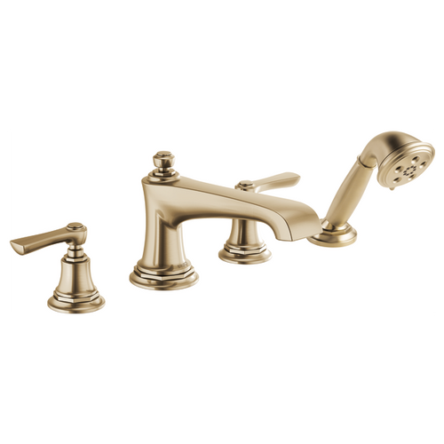 Brizo T67460-GLLHP Rook Roman Tub Faucet with Handshower - Less Handles: Luxe Gold