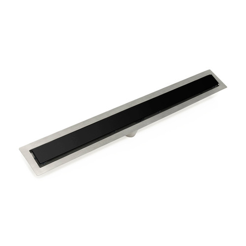 Infinity Drain 60" FFSG 6560 BK Linear Drain Kit: Matte Black
