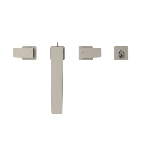 Toto GE Two-Handle Deck-Mount Roman Tub Filler Trim with Handshower, Brushed Nickel - TBG07202U#BN