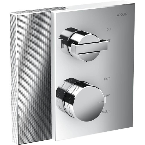 AXOR 46751001 Edge Thermostatic Trim with Volume Control - Diamond Cut in Chrome