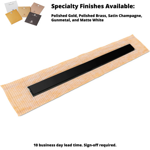 Infinity Drain 60" FCSSG 6560 BK Linear Drain Kit: Matte Black