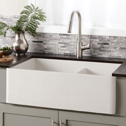 Native Trails NSKD3321-P Farmhouse Double Bowl Kitchen Sink: Pearl Native Trails NSKD3321-P Farmhouse Double Bowl Kitchen Sink: Pearl