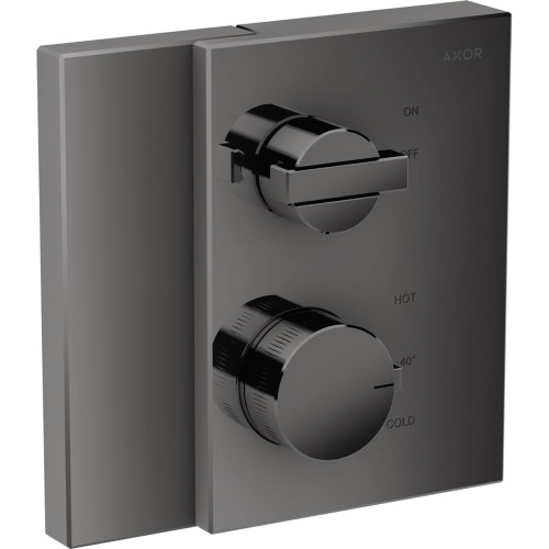 AXOR 46750331 Edge Thermostatic Trim with Volume Control in Polished Black Chrome