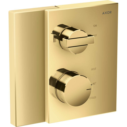 AXOR 46750991 Edge Thermostatic Trim with Volume Control in Polished Gold Optic