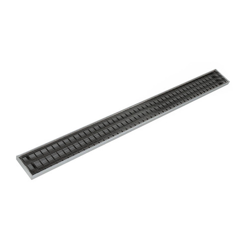 Infinity Drain SAG 10096 BK 96" S-PVC Series Complete Kit with 4" Wedge Wire Grate in Matte Black Finish