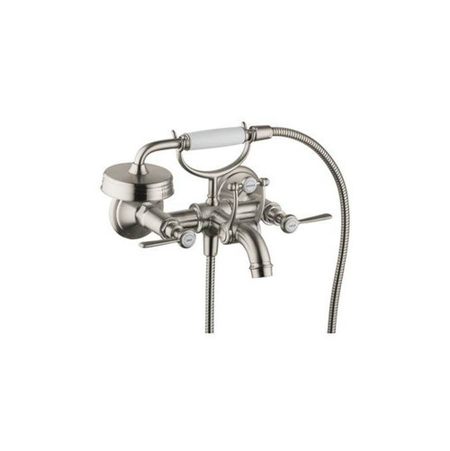 AXOR 16556821 Montreux 2-Handle Wall-Mounted Tub Filler with Lever Handles and 1.8 GPM Handshower in Brushed Nickel