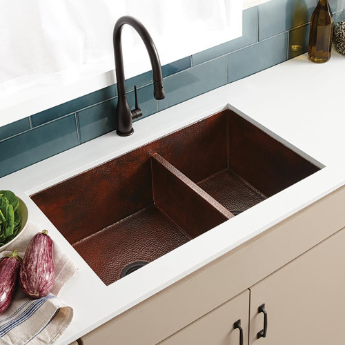 Native Trails CPK275 Cocina Duet Copper Kitchen Sink: Antique Copper Native Trails CPK275 Cocina Duet Copper Kitchen Sink: Antique Copper