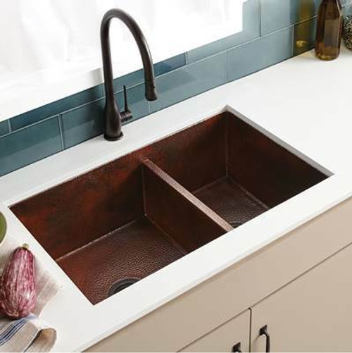 Native Trails CPK276 Farmhouse Duet Copper Kitchen Sink Antique Copper