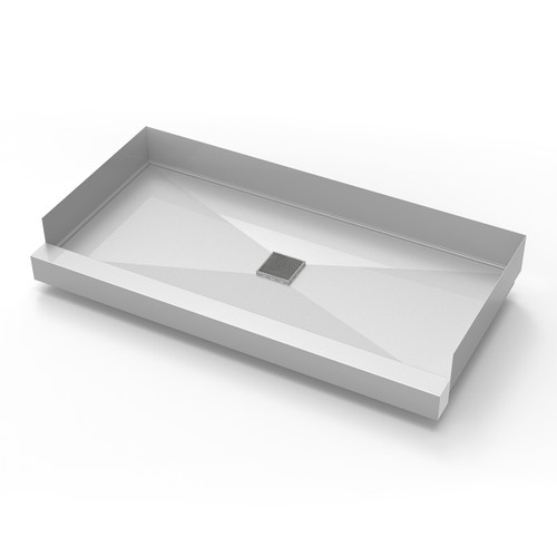Infinity Drain 30"x 60" BCC-3060WS-SS Shower Base Kit: Satin Stainless