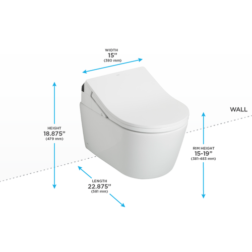 Toto RP Wall Hung D Shape Toilet with CEFIONTECT 0.9 and 1.28 GPF and RX Bidet Seat and DuoFit In-Wall Auto Dual-Flush Tank System in Matte Silver Toto RP Wall Hung D Shape Toilet with CEFIONTECT 0.9 and 1.28 GPF and RX Bidet Seat and DuoFit In-Wall Auto Dual-Flush Tank System in Matte Silver