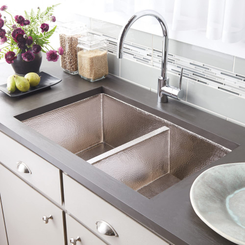 Native Trails CPK575 Cocina Duet Copper Kitchen Sink Kitchen Sink: Brushed Nickel Native Trails CPK575 Cocina Duet Copper Kitchen Sink Kitchen Sink: Brushed Nickel