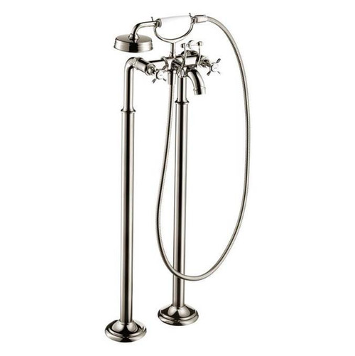 AXOR 16562831 Montreux 2-Handle Freestanding Tub Filler Trim with Cross Handles and 1.8 GPM Handshower in Polished Nickel