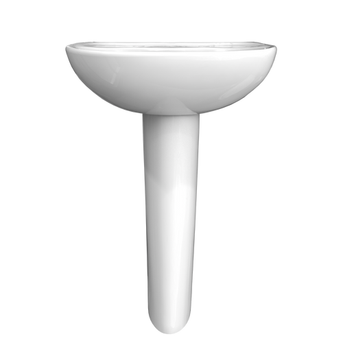 Toto Supreme Pedestal Oval Bathroom Sink with CEFIONTECT and Shroud for 8 Inch Center Faucets in Cotton White