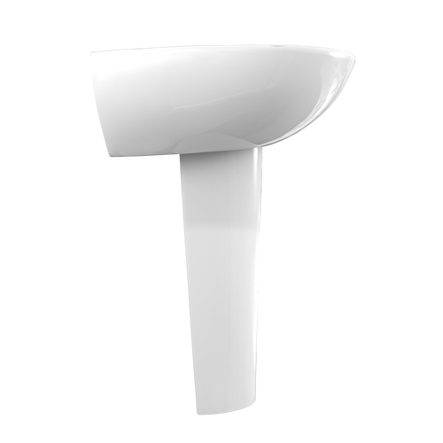 Toto Supreme Pedestal Oval Bathroom Sink with CEFIONTECT and Shroud for 8 Inch Center Faucets in Cotton White