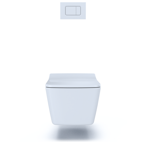 Toto SP Wall Hung Square Toilet with CEFIONTECT 0.9 and 1.28 GPF and DuoFit In-Wall Dual-Flush Tank System in White Toto SP Wall Hung Square Toilet with CEFIONTECT 0.9 and 1.28 GPF and DuoFit In-Wall Dual-Flush Tank System in White