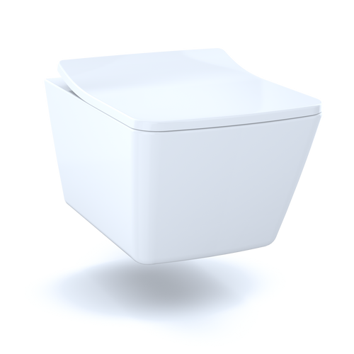 Toto SP Wall Hung Square Toilet with CEFIONTECT 0.9 and 1.28 GPF and DuoFit In-Wall Dual-Flush Tank System in White Toto SP Wall Hung Square Toilet with CEFIONTECT 0.9 and 1.28 GPF and DuoFit In-Wall Dual-Flush Tank System in White