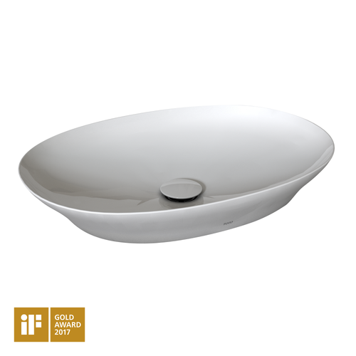 TOTO Kiwami 24 Inch Vessel Bathroom Sink with CeFiONtect - Cotton White - LT474G#01