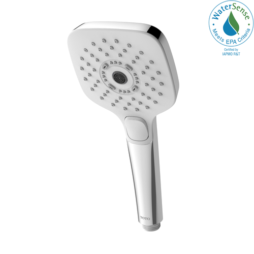 TOTO G Series Square Three Spray Modes 4 inch 1.75 GPM Handshower with ACTIVE WAVE, COMFORT WAVE, and WARM SPA, Polished Chrome - TBW02015U4#CP