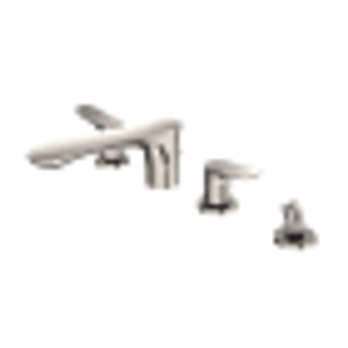 Toto GO Two-Handle Deck-Mount Roman Tub Filler Trim with Handshower, Polished Nickel - TBG01202U#PN