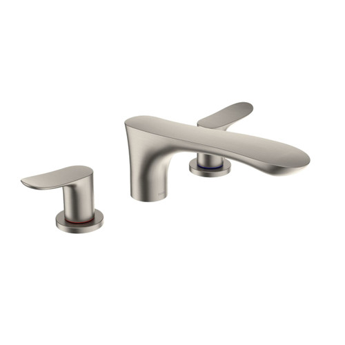 TOTO GO Two-Handle Deck-Mount Roman Tub Filler Trim, Brushed Nickel - TBG01201U#BN