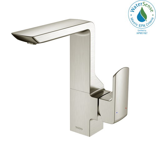 TOTO GR 1.2 GPM Single Side Handle Bathroom Sink Faucet with COMFORT GLIDE Technology, Brushed Nickel - TLG02309U#BN