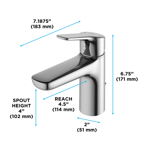 Toto GS 1.2 GPM Single Handle Bathroom Sink Faucet with COMFORT GLIDE Technology, Polished Chrome - TLG03301U#CP
