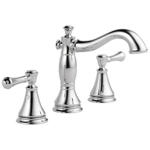 Delta 3597LF-PNMPU Cassidy Two Handle Wide Spread Lavatory w/ Metal Pop-Up POLISHED NICKEL