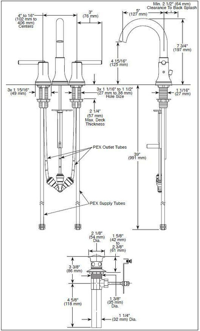 Delta Trinsic Two Handle Widespread Bathroom Faucet with Metal Drain & Pop Up Delta Trinsic Two Handle Widespread Bathroom Faucet with Metal Drain & Pop Up