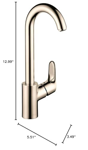 Hansgrohe 04507831 Focus Bar Faucet, 1.5 GPM in Polished Nickel
