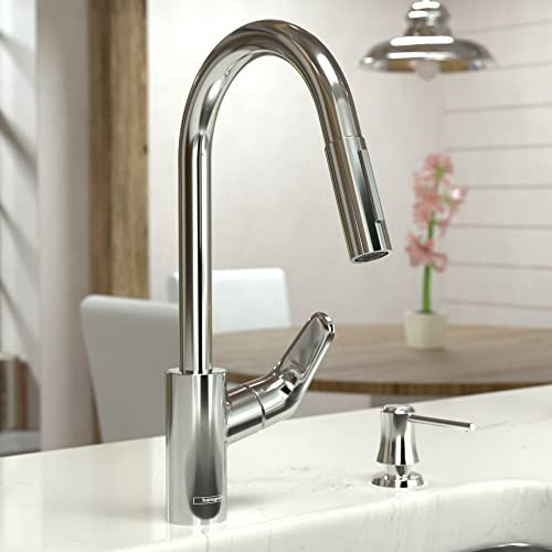 Hansgrohe 04505830 Focus High Arc Kitchen Faucet, 2-Spray Pull-Down, 1.75 GPM in Polished Nickel
