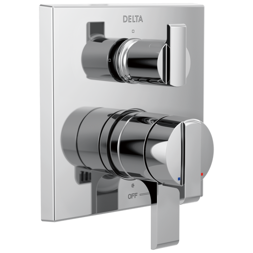 Delta Ara Angular Modern Monitor 17 Series Valve Trim with 3-Setting Integrated Diverter in Chrome Finish - T27867