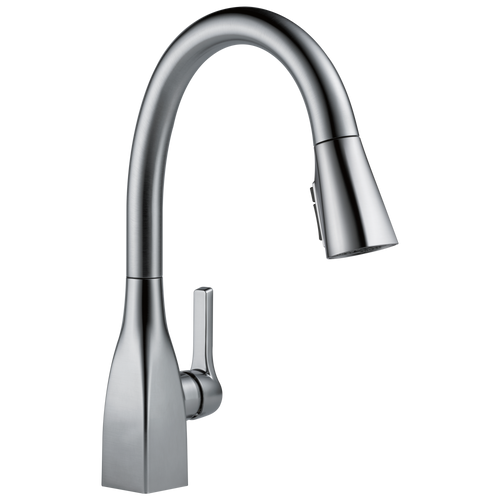 Delta Mateo Single Handle Pull-Down Kitchen Faucet with ShieldSpray Technology in Arctic Stainless Finish - 9183-AR-DST Delta Mateo Single Handle Pull-Down Kitchen Faucet with ShieldSpray Technology in Arctic Stainless Finish - 9183-AR-DST