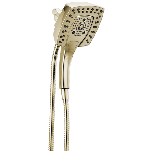 Delta Universal Showering H2OKinetic In2ition 5-Setting Two-in-One Square Shower 2.5 GPM in Lumicoat Polished Nickel Finish - 58474-PN-PR25