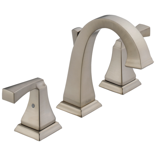 Delta Dryden Two Handle Widespread Bathroom Faucet with Metal Drain & Pop Up in Stainless Finish - 3551-SSMPU-DST