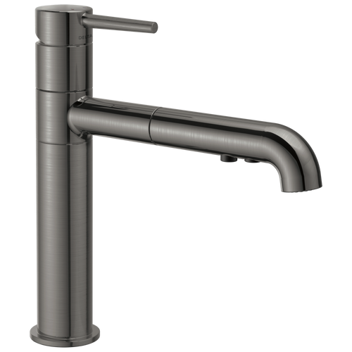 Delta Trinsic Single Handle Pull-Out Kitchen Faucet in Black Stainless Finish - 4159-KS-DST