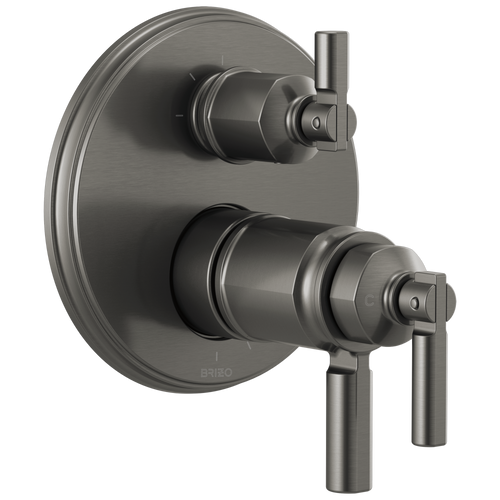 Brizo Invari Tempassure Thermostatic Valve with Integrated 3-Function Diverter Trim in Luxe Steel Finish - T75576-SL Brizo Invari Tempassure Thermostatic Valve with Integrated 3-Function Diverter Trim in Luxe Steel Finish - T75576-SL