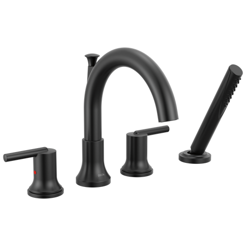 Delta Trinsic Roman Tub Trim with Hand Shower in Matte Black Finish - T4759-BL