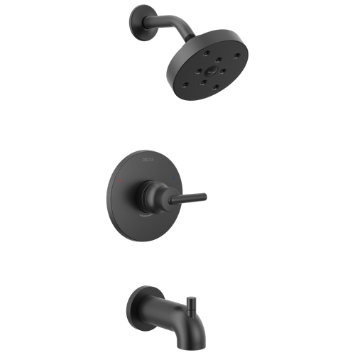 Delta Trinsic Monitor 14 Series H2OKinetic Tub & Shower Trim in Matte Black Finish - T14459-BL